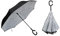Braty Decorations Seitenverkehrter Stockschirm, Innovativer Regenschirm, Doppelschichtiger Regenschirm, Umgekehrter Regenschirm, Regenschirm mit C-förmigem Griff - Schwarze Punkte, L