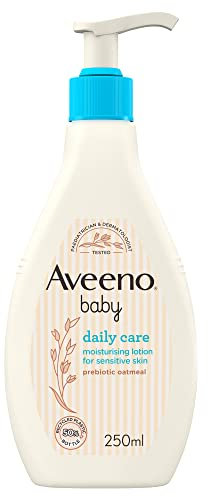Aveeno Baby Daily Care Moisturising Lotion (1 x 250ml), Fast-Absorbing Face and Body Baby Lotion with Prebiotic Colloidal Oatmeal, Protects & Moisturises Skin For 24 Hours, For Sensitive Skin
