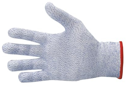 Louis Tellier - Guante anticortes - Color azul - Bordado rojo - Talla M