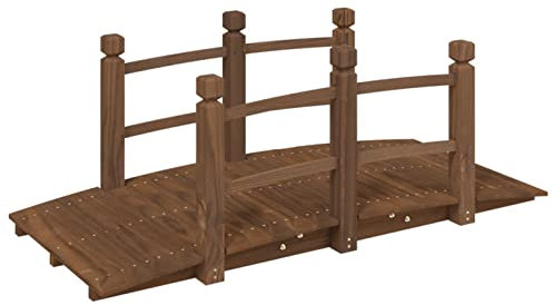 Tidyard Pont de Jardin en Bois Pont d'étang de Jardin Pont de Patio Décoration de Jardin 150x67x56cm Bois Massif épicéa
