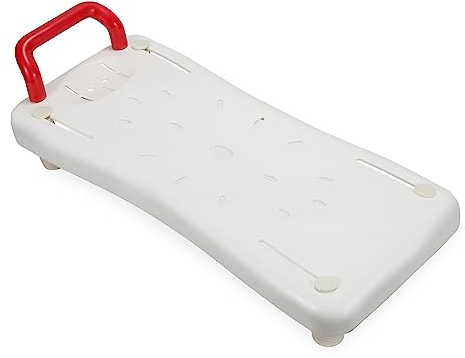 Izrielar Siège de Baignoire pour Personnes âgées, Planche de Bain pour s'asseoir, avec poignée, Plateau de siège en Plastique, Chaise pour Salle pour Personnes âgées, Blanc, Charge maximale 150 kg