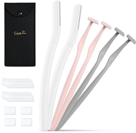 Eyebrow Razors w/Dermaplane Razors Set - Japanese Blades Razors - Small Face Razors for Peach Fuzz and Fine Hair, Multipurpose Exfoliating Dermaplaning Tools for Women and Men