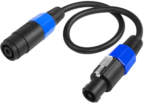 CERRXIAN Cavo di prolunga Speakon, cavo audio Speakon maschio a femmina con blocco twist, per altoparlante, amplificatore, palco DJ (0.5M/1.6FT)