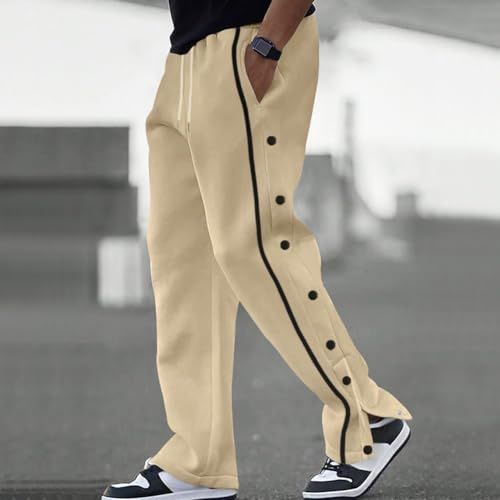 Pantaloni lunghi da uomo alla moda jacquard patchwork per uscite casual e attività quotidiane (L albicocca)