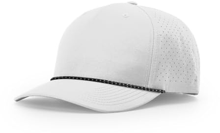 Joe's USA Richardson 355 Laser Perf Performance Rope Cap-OS-Silver/Black-Silver Rope