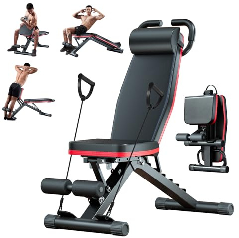 2026 Adjustable Weight Bench - 1000LBS Foldable Bench Press Workout Bench for Home Gym, Roman Chair & Incline Decline Flat Sit Up, Heavy Duty Full Body Dumbbell Fitness Bench