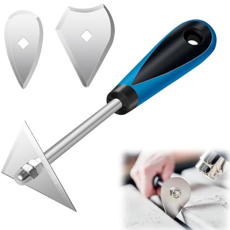 Oiieco Set di Raschietti 3-in-1 in Acciaio Inox, Utensili Manuali per Rimuovere la Vernice, Con Lame Triangolari, Combinate e a Cuore per Legno, Mobili, Telai di Finestre, Ristrutturazione