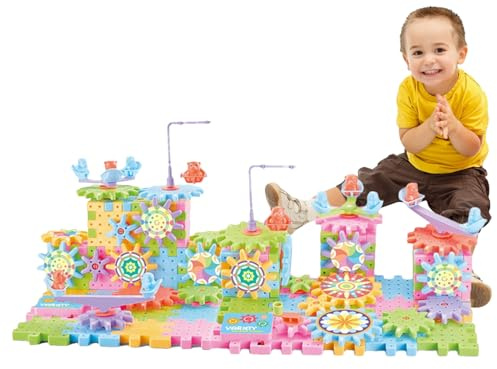 Gears Toys For Kids – educativi rotanti | Set di puzzle didattici ad incastro – Costruzione fai-da-te motorizzata Regalo di attività STEM Compleanno Scienza Sviluppo del cervello Età prescolar