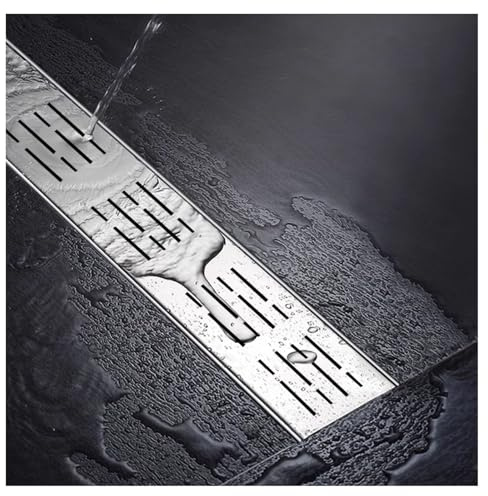 Scarico in acciaio inox a canale stretto，canale di drenaggio stretto in acciaio inox 304，Canaletta Scolo Acqua Piovana Canalette di Drenaggio Strette per Patio Esterne(H8*W3.5CM/H3.15*W1.38IN)