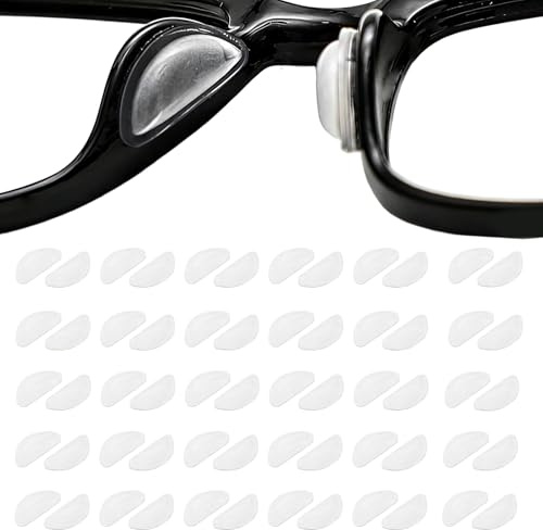 Lot de 30 paires de plaquettes nasales en silicone autocollantes de 3 mm - Antidérapantes - Coussinets de lunettes confortables - Pour accessoires de lunettes - Plaquettes nasales en silicone