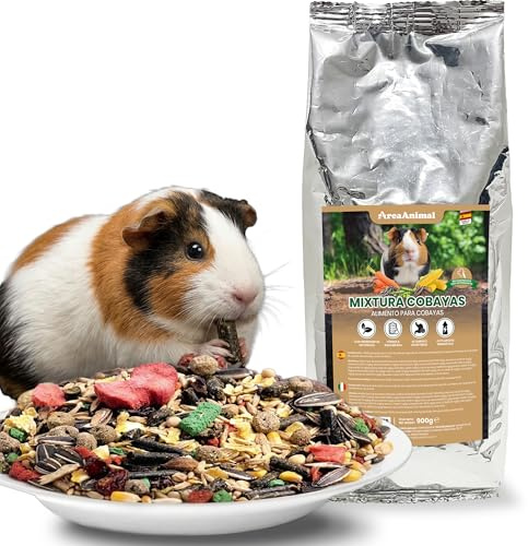 AreaAnimal - Comida Cobaya 900G, Pienso Cobaya con Ingredientes Naturales, Comida Cobayas Altamente Digestible, Pienso Cobayas con Alto Aporte Energético