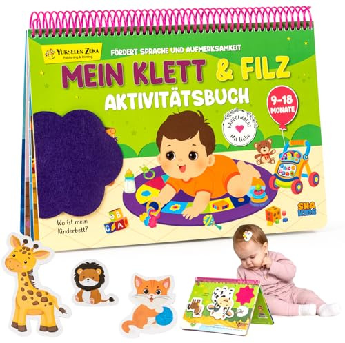 Ska Kids Montessori Aktivitätsbuch 9–18 Monate – Klett Mitmachbuch | Beschäftigung Autofahrt & Reisen | Babybuch | Feinmotorik ab 9 Monaten