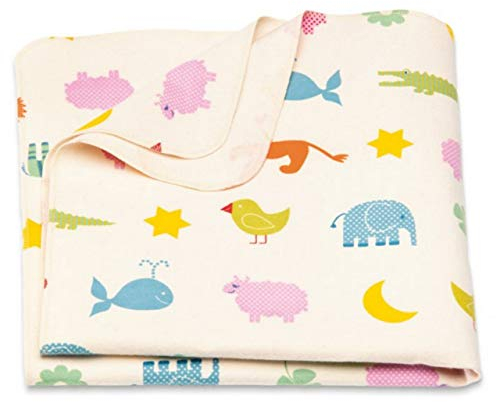 Moltontuch 80x80cm 100% kba-Baumwolle, naturbelassen mit Druck Arche Noah