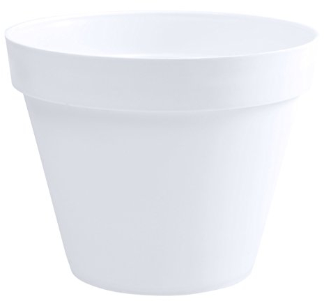 EDA - Pot de Fleur Rond TOSCANE Ø 40 cm - Volume 23 L - Ø 39,5 x H.31 cm - Blanc