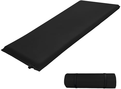 ALPIDEX Materassino Autogonfiabile Schiuma Spesso 2.5 cm┃6 cm┃10 cm Varia Colori Tappetino Confortevole Termico Esterni Campeggio Gonfiabile Isolante, Colore:black, Misura:190 x 60 x 2.5 cm