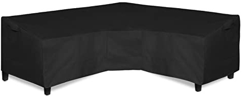 Lättgående V-format soffskydd för uteplats, vattentätt utomhus sektionsöverdrag, slitstarkt överdrag för trädgårdsmöbler med luftventil 85 cm L (på varje sida) x 85 cm D x 78 cm H, svart