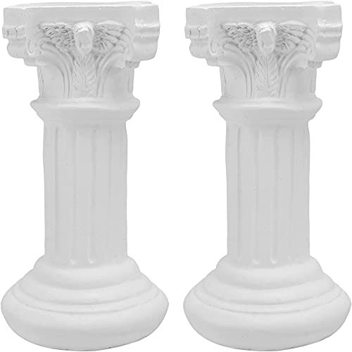 YZJSSL 2 Pz Colonna Romana Colonna Greca Statua In Resina Supporto Colonna Greca Figurina Scultura Per Giardino Di Casa Serbatoio Di Pesce Paesaggio Sabbia Decorazione Della Tavola