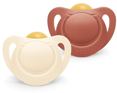 NUK for Nature Babyschnuller | 6-18 Monate | Nachhaltige Gummischnuller | Über 98 % natürliche Rohstoffe | Terrakottarot | 2 Stück