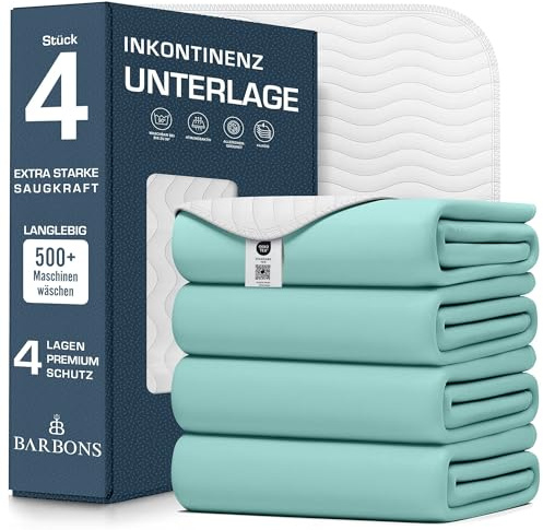 Traversa Impermeabile Letto Coprimaterasso 90x160 cm - Tela Cerata Lettino Bambini, Telacerata Anziani, Copriletto Impermeabile Assorbente, Traversine Lavabile per Incontinenza 90x160 (4 pezzo)