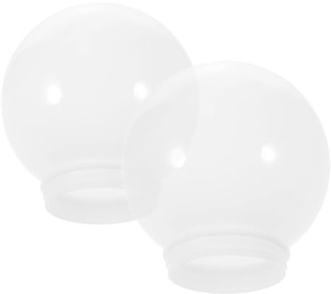 ULDIGI 2pcs White Acrylic Globe Lampshade 12cm Spherical Replacement Shade for Ceiling Lights Hanging Lamps Threaded Fitting 6.8cm Lightweight Design