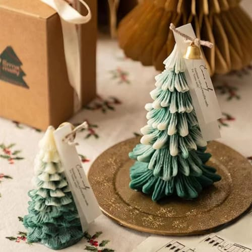 BeNtLi Candele natalizie, 2 grandi candele profumate per albero di Natale, 125 mm, decorazioni per la tavola, regali decorativi per la casa (profumate)