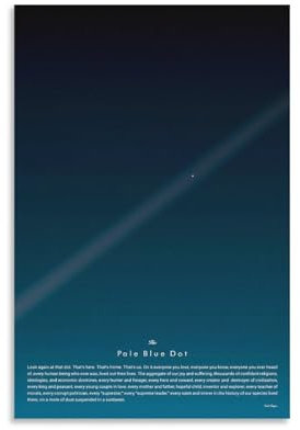 Carl Sagan The Pale Blue Dot, Astronomie, motivierende, minimalistische Kunstposter für Zimmer, ästhetische Leinwand, Wandkunst, Schlafzimmerdekoration, 30 x 45 cm