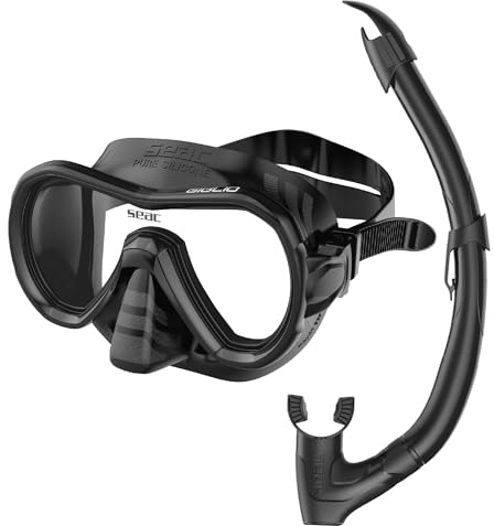 SEAC Set bis Giglio, Conjunto de Esnórquel con Máscara de Buceo y Tubo con Válvula de Purga de Agua