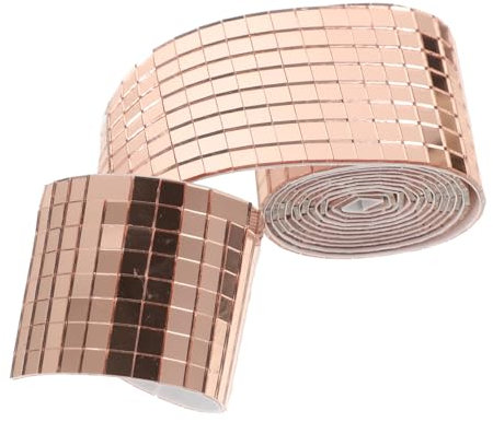 HAWILLOSCH 1 Rollo Pegatinas Autoadhesivas De Mosaico Difusor De Bola De Discoteca Papel Tapiz Adhesivo De Mosaico Papel Pintado Plateado Mini Espejos Mosaicos Pegar Fibra De Vidrio Golden