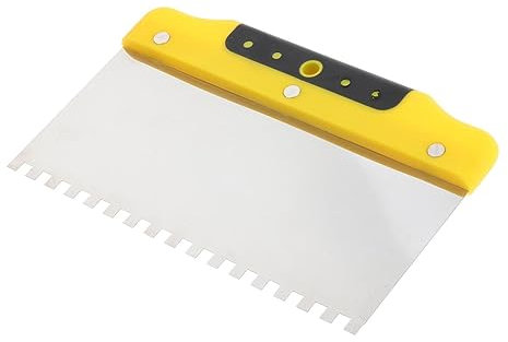 Drywall Trowel Notched Spreader Plastering Toothed Spatula Plastering Trowel 200mm Yellow Black
