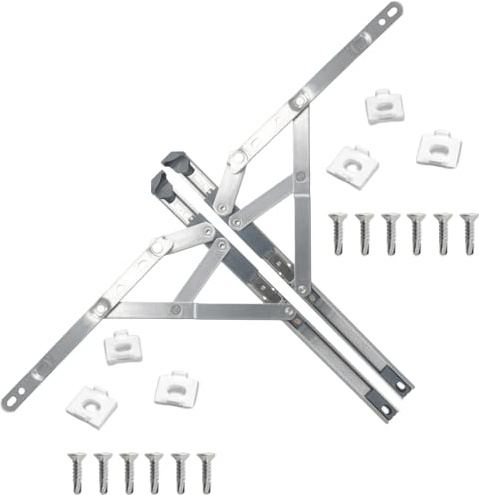 Egress Friction Stay Window Hinges 12 – Universal uPVC Easy Clean Hinges – 13mm & 17mm Stack Heights – Double Glazing Friction Stay Window Hinge Kit