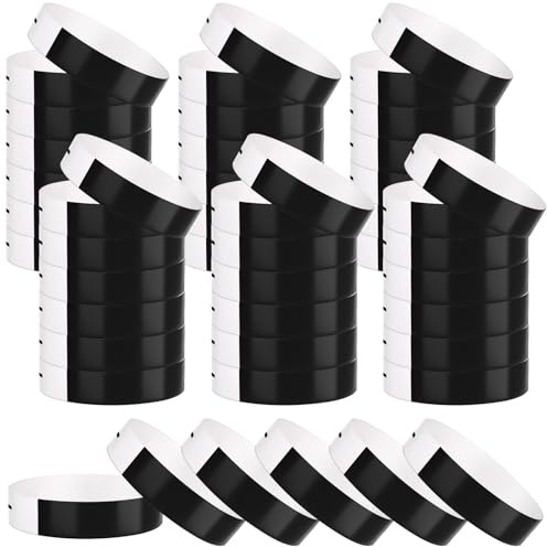 Bouiexye 400 Stück Eintrittsbänder Party Armbänder Einlassbänder für Events Armband Kinder Telefonnummer für Partys（Schwarz）