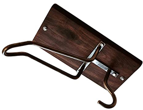 Happyyami Support Mural en Bois pour Casque et Cintre pour Manteaux Accessoire Pratique et pour Garage et Maison Installation Facile
