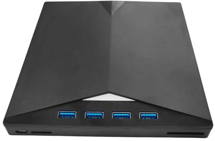 VBESTLIFE Extern DVD -enhet, USB 3.0 Portable CD DVD -brännare med Kortläsare, 24x CD VCD 8X Läs Skrivhastighet, för Wins 7 8 10 11, för Linuxs