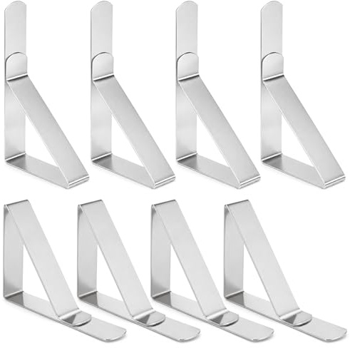 Amlif Lot de 8 Pinces à Nappe, Attache-Nappe en Acier Inoxydable | Pinces à Nappe pour l'intérieur et l'extérieur, Clips à Nappe pour Restaurant, Jardin, Pique-Nique
