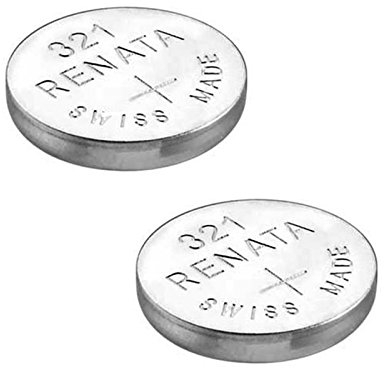 2 x Renata-Batteria per orologio da polso, prodotta in Svizzera, batterie di pile all'ossido di argento, 0% , senza mercurio Renata-Pila a bottone da 1,55 V, Lunga durata, batterie