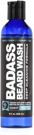 Badass Beard Care Beard Wash for Men - Makes Your Beard Smell Fresh and Clean, Keeps Beard Hair Light, and Skin Hydrated and Refreshed, 8oz