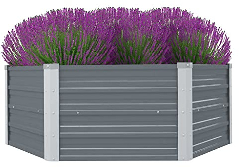 vidaXL Hochbeet Verzinkter Stahl Gartenbeet Pflanzbeet Frühbeet Pflanzkasten