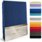 MOON-Luxury Spannbettlaken Spannbetttuch Jersey Stretch 230g/m² für Wasserbetten, Boxspringbetten und herkömmliche Matratzen (dunkelblau, 140x200-160x220)
