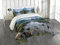ABAKUHAUS Natur Tagesdecke Set, Fluss Open Sky Norwegen, Set mit Kissenbezügen Sommerdecke, für Doppelbetten 220 x 220 cm, Grün braun Weiß
