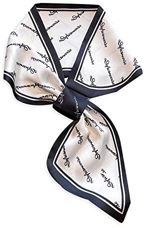 LumiSyne Seidenschal Damen Skinny Schal Einfacher Durchziehen Design Französische Vintage Stil Schmaler Lange Halstuch Leicht Satin Kleine Schal Dekorative Kopfschmuck Stirnbänder Haarband Ribbon