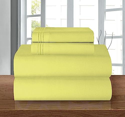 Elegant Comfort Luxury 1500 Premium Hotel Quality Microfiber 4-Piece Sheet Set - Wrinkle Resistant, All Around Elastic Fitted Sheet, Deep Pocket up to 16, Twin/Twin XL, Pistachio Green