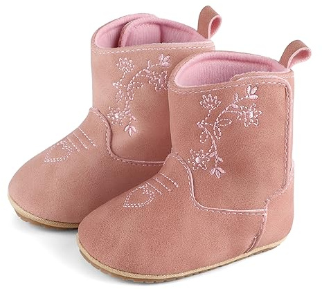 LACOFIA Halkfria babydockor Barn Varma vintersnöskor för spädbarn, Aa Rosa, 3-6 månader