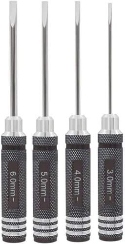 4 tournevis plat, kit d'outils RC pour voiture, bateau, drone, hélicoptère multi-axes drone de bateau de voiture RC(3.0 mm, 4.0 mm, 5.0 mm, 6.0 mm)
