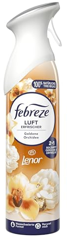 Febreze Lufterfrischer Spray Goldene Orchidee 6x185ml, 2-in-1 Geruchsbekämpfung Und Frische