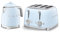 Smeg 50’s Style Retro Range Breakfast Set, 0.8L 1400W Mini Kettle and Multi-Functional Control 4-Slice 2000W Toaster, Pastel Blue, KLF05PBUK/ TSF03PBUK