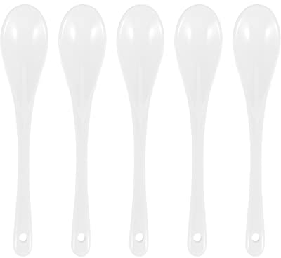 Gokelomg 5 pezzi Mini in ceramica, cucchiaini lunghi in ceramica, cucchiaini da tè, cucchiaini da caffè, cucchiaini da dessert