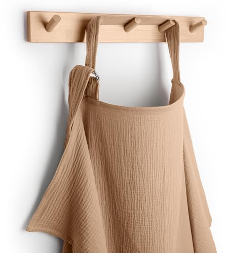 Comfy Cubs Muslin Nursing Cover, Pack of 1, 100% Muslin Cotton Breastfeeding Cover Up - Soft & Breathable Baby Nursing Scarf with Adjustable Neck Strap - Portable Essential for Newborn - Cedar