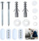 Toilet Fixing Kit, General Toilet Pan Floor Fixing Kit with Screws Rubber Sleeves Sealing Rings and Seat Ring Gaskets for Floor Bathroom Toilet Installation Accessories