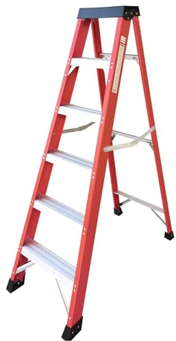 Ladder 6-Foot Fiberglass Step Ladder, 500-Pound Load Capacity, Type IAA, Folding Platform Ladders for Home 6ft