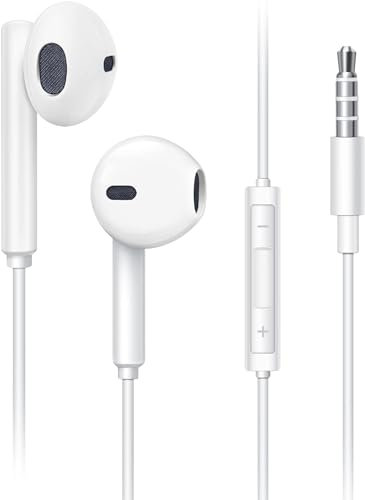 Aimoh Auriculares In Ear con Cable y Microfono, HiFi Estéreo Cancelación Ruido, Auriculares con Cable compatibles con una Variedad de Dispositivos de 3,5 mm